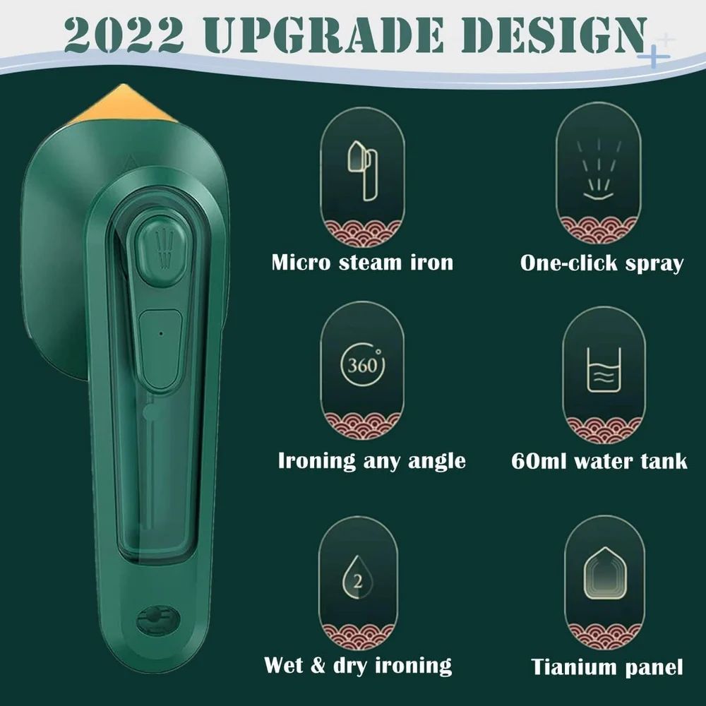 Portable Mini Steam Iron – Dual Mode Garment Ironing Machine