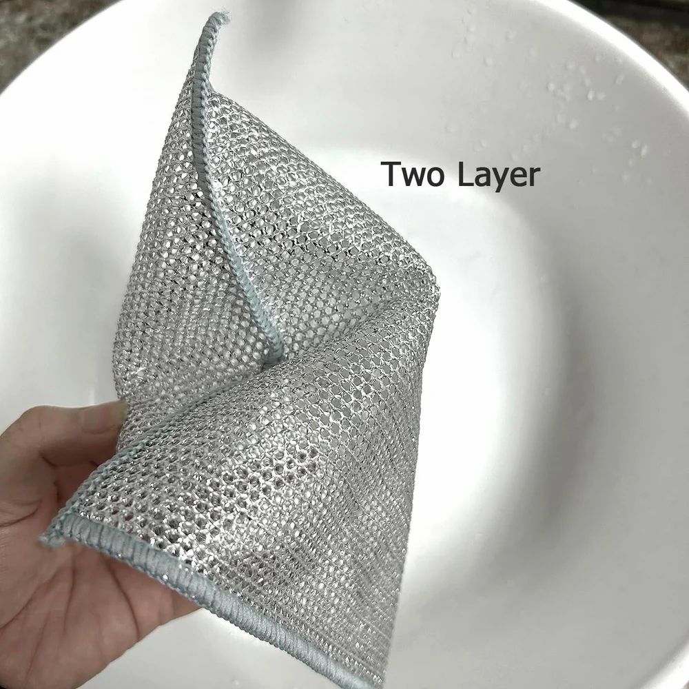 Multipurpose Stainless Steel Wire Dishwashing Rags – Pack of 3