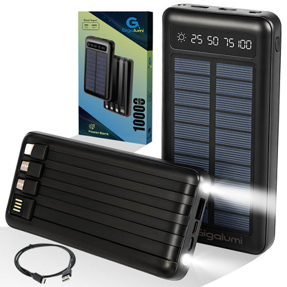 Solar Mate 10000mAh – Dual USB Power Bank with LED Light