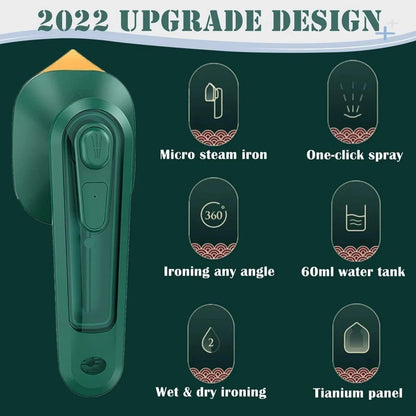 Portable Mini Steam Iron – Dual Mode Garment Ironing Machine