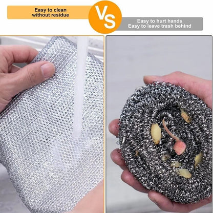 Multipurpose Stainless Steel Wire Dishwashing Rags – Pack of 3