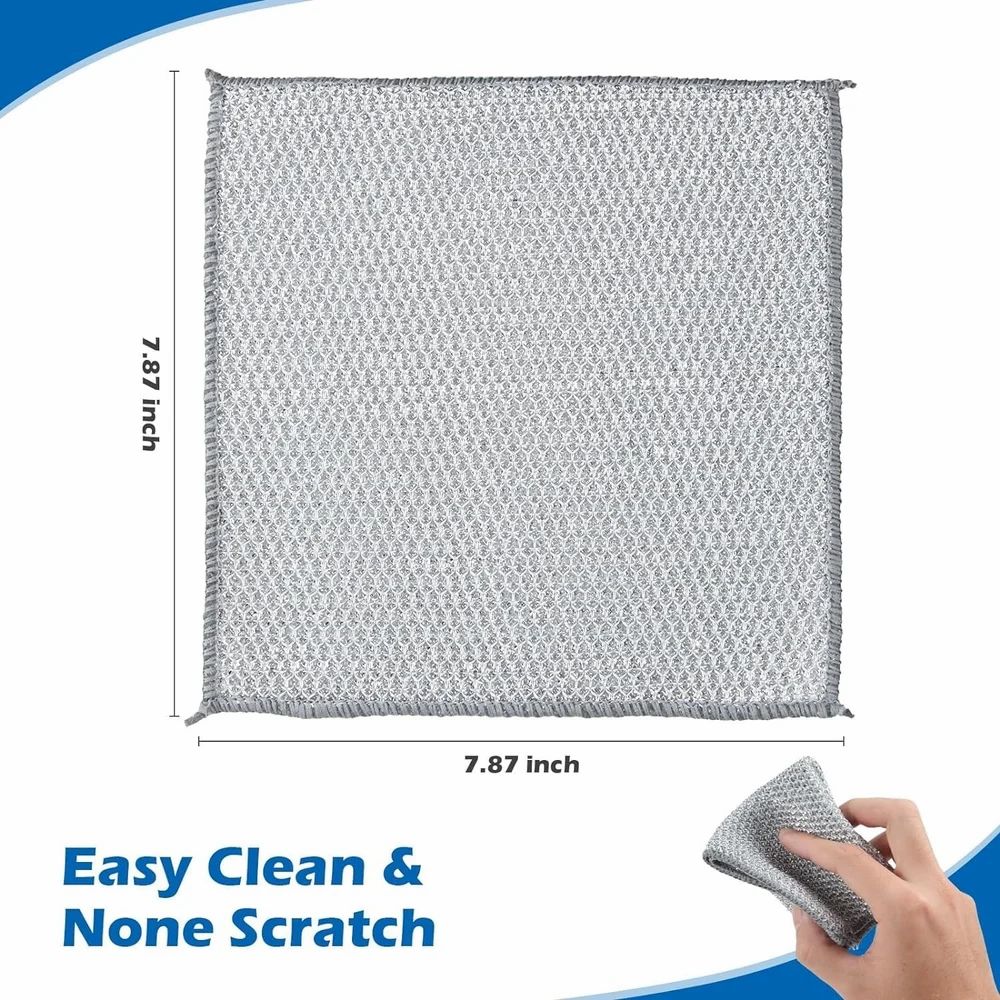 Multipurpose Stainless Steel Wire Dishwashing Rags – Pack of 3