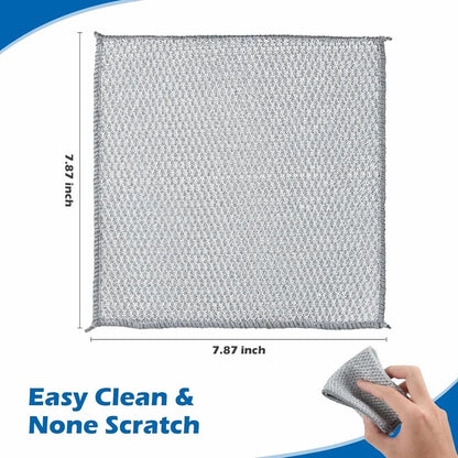 Multipurpose Stainless Steel Wire Dishwashing Rags – Pack of 3